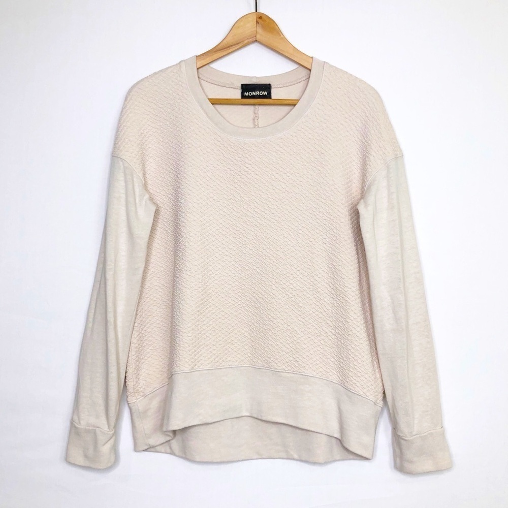 Monrow beige, textured sweatshirt